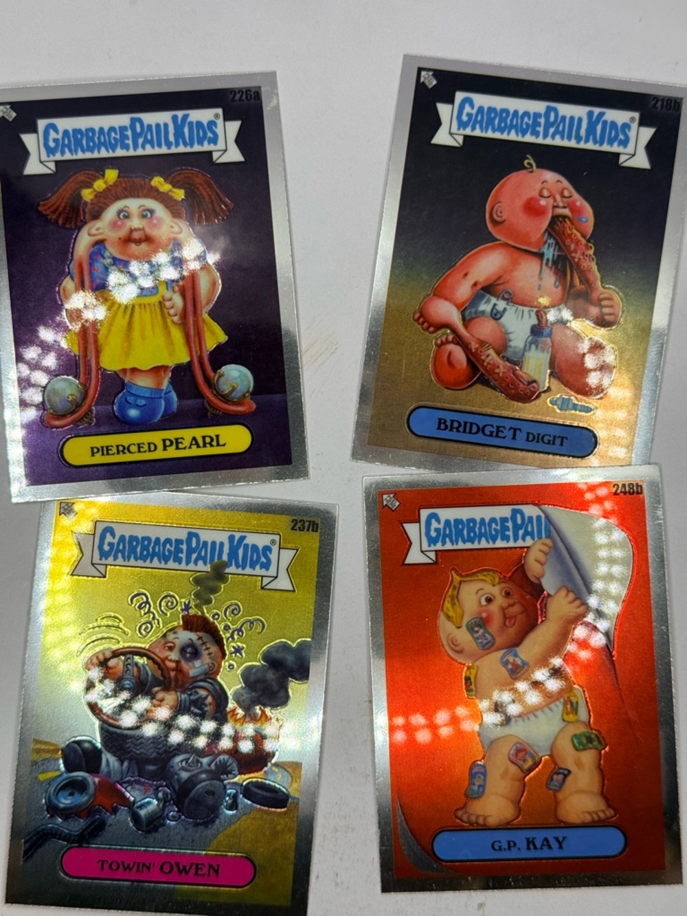 Garbage Pail Kids 2023 Chrome Lot – Colored Parallels (4 Cards)